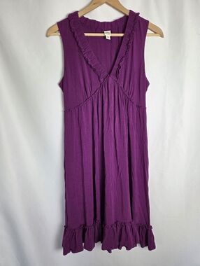 Sangria Sleeveless Ruffle Purple Midi Dress